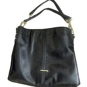 Anne Klein Black Snakeskin Handbag